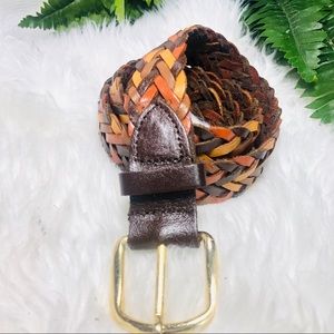 Beautiful braided multi color leather belt 32-36